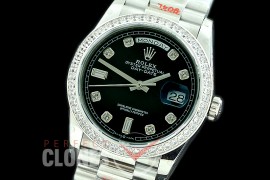 R36DDS-012D GMF 128349RBR 2019 DayDate SS/SS Fluted/President Black Diamonds A-2836