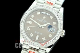 R36DDS-013D GMF 128349RBR 2019 DayDate SS/SS Fluted/President Dark Rhodium Diamonds A-2836