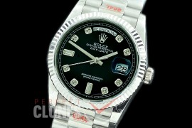 R36DDS-012 GMF 128239 2019 DayDate SS/SS Fluted/President Black Diamonds A-2836