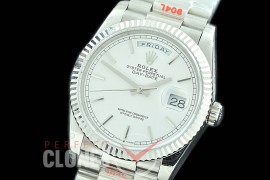 R36DDS-000 GMF 128239 2019 DayDate SS/SS Fluted/President White Sticks A-2836