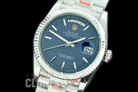 R36DDS-004 GMF 128239 2019 DayDate SS/SS Fluted/President Blue Sticks A-2836