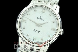 0 OMPRE-011 ZF Deville Prestige Ladies 27.4mm SS/SS White Roman/Diamonds Swiss Qtz