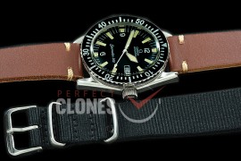 0 0 OMSEV00106 ANF Vintage Seamaster 300M Date SS/LE Black A-2836 - Free Nato Strap Bundle 