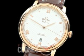 0 OMPRE-096L TWF Deville Prestige 38.5mm RG/LE White Roman Jap Miyota 9015