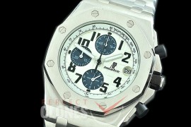 AP26400-906S Royal Oak Offshore Chronograph 26400 SS/SS White/Blue Seiko VK6 Quartz