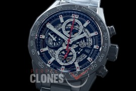 0 0 0 0 0 0 TGCH1-43-012S XF/VSF Carrera Heuer-01 43mm Chronograph PVD/CER/RU Black Skeleton A-7750 