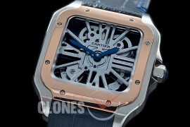 CARS-SK-103 TWF Cartier De Santos Skeleton SS/RG/LE Skeleton Asian Clone MC 9611 H/W