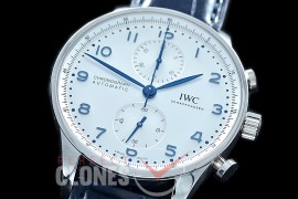 0 0 0 0 IWPG00012 ZF IW371605 Portugieser Chrono SS/LE White/Blue A-7750