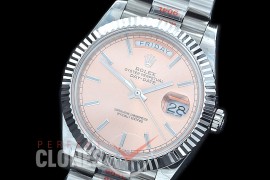 R40DDS00209 GMF Daydate 40mm 228239 904 Steel SS/SS Fluted Bez Rose Pink Sticks A-2836