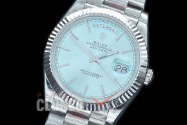 R40DDS00208 GMF Daydate 40mm 228239 904 Steel SS/SS Fluted Bez Ice Blue Sticks A-2836