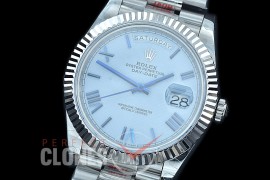R40DDS00223 GMF Daydate 40mm 228239 904 Steel SS/SS Fluted Bez Ice Blue Quadrant Roman A-2836