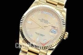 R36DDF-3255-215 BP 128238 2019 DayDate YG/YG Fluted/President Gold Diamonds SA 3255