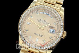 R36DDF-3255-215D BP 128348RBR 2019 DayDate YG/YG Fluted/President Gold Diamonds SA 3255