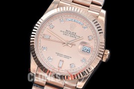 R36DDR-3255-215 BP 128235 2019 DayDate RG/RG Fluted/President Rose Gold Diamonds SA 3255