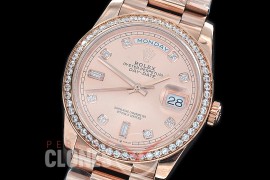 R36DDR-3255-215D BP 128345RBR 2019 DayDate RG/RG Fluted/President Rose Gold Diamonds SA 3255