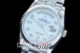 R36DDS-3255-217 BP 128239 2019 DayDate SS/SS Fluted/President MOP White Diamonds SA 3255