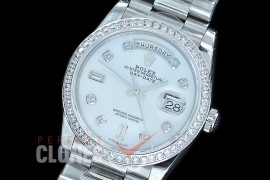 R36DDS-3255-217D BP 128349RBR 2019 DayDate SS/SS Fluted/President MOP White Diamonds SA 3255