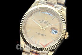 R40DDF00205 GMF Daydate 40mm 228238 904 Steel YG/YG Fluted Bez Champagne Gold Sticks A-2836