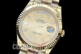 R40DDF00238 GMF Daydate 40mm 228238 904 Steel YG/YG Fluted Bez Gold Glazier Diamonds A-2836