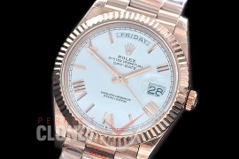 R40DDR00221 GMF Daydate 40mm 228235 904 Steel RG/RG Fluted Bez White Roman A-2836