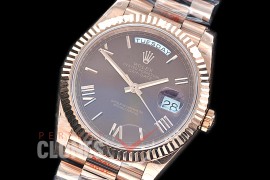 R40DDR00226 GMF Daydate 40mm 228235 904 Steel RG/RG Fluted Bez Brown Roman A-2836
