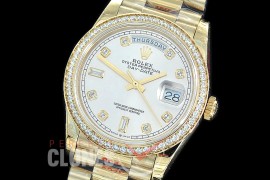 R36DDF-011D GMF 128348RBR 2019 DayDate YG/YG Fluted/President Silver Diamonds A-2836