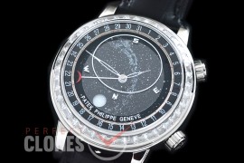PPSM00082D 6102P Sky Moon Celestial 3 Automatic SS/LE Black Asian Custoomized 