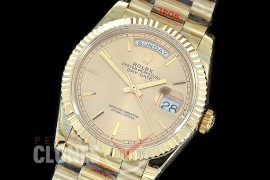 R36DDF-006 GMF 128238 2019 DayDate YG/YG Fluted/President Champagne Gold Sticks A-2836
