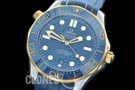 0 0 OM300M-008Y-U XF/VXF 2019 Basel Seamaster Diver 300M SS/YG/RU Blue Asian 2824 Mod 8800 