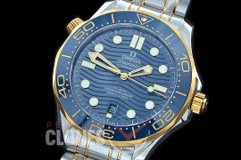 0 0 OM300M-008Y-T XF/VSF 2019 Basel Seamaster Diver 300M SS/YG/SS Blue Asian 2824 Mod 8800 