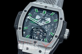 HB-SPT-0003 V9F Spirit of Big Bang Tourbillon SS/LE Black/Green Skeleton SG Tourbillon 