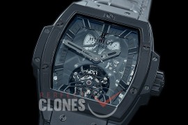 HB-SPT-0025 V9F Spirit of Big Bang Tourbillon DLC/LE All Black Skeleton SG Tourbillon 