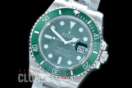 0 0 0 0 0 0 0 0 RLSS00152 VSF 904L Steel Hulk Submariner 116610LV SS/SS Green VS3135