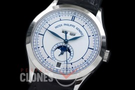 PP5396-121 Calastrava 5396G Annual Calender Moonphase SS/LE White Sticks Miyota 9100/Mod 324S