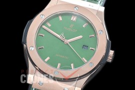 HBFS-45-0025 ANF Classic Fusion 45mm Automatic RG/LE Green Asian Clone 2892