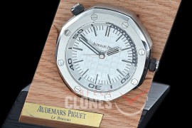 APC-011 V9F Royal Oak Offshore Diver Table Clock - Steel White