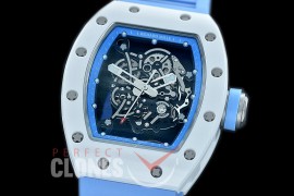 0 0 0 0 RM055-01-123 KVF RM055 Bubba Watson White Ceramic Limited Edition CER/RU Skeleton M8215 Mod