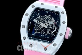 0 0 0 0 RM055-01-120B KVF RM055 Bubba Watson White Ceramic Limited Edition CER/RU Skeleton M8215 Mod