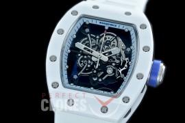 0 0 0 0 RM055-01-121C KVF RM055 Bubba Watson White Ceramic Limited Edition CER/RU Skeleton M8215 Mod