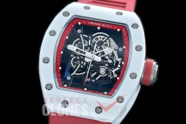 0 0 0 0 RM055-01-122 KVF RM055 Bubba Watson White Ceramic Limited Edition CER/RU Skeleton M8215 Mod