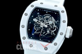 0 0 0 0 RM055-01-120 KVF RM055 Bubba Watson White Ceramic Limited Edition CER/RU Skeleton M8215 Mod