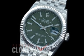 R36DJS-506 BP Datejust 36 126234 SS/SS Fluted/Jubilee 2020 Olive Green Sticks A-2824