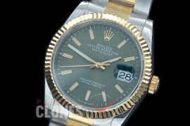 R36DJT-557F BP Datejust 36 126233 SS/YG Fluted/Oyster 2020 Olive Green Sticks A-2824