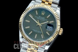R36DJT-507F BP Datejust 36 126233 SS/YG Fluted/Jubilee 2020 Olive Green Sticks A-2824