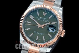 R36DJTR-557F BP Datejust 36 126231 SS/RG Fluted/Oyster 2020 Olive Green Sticks A-2824