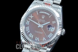 R40DDS00230 GMF Daydate 40mm 228239 904 Steel SS/SS Fluted Bez Brown Roman A-2836