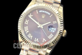 R40DDF00230 GMF Daydate 40mm 228238 904 Steel YG/YG Fluted Bez Brown Roman A-2836