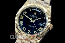 R40DDF00229 GMF Daydate 40mm 228238 904 Steel YG/YG Fluted Bez Black Roman A-2836