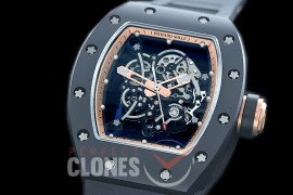 0 0 0 0 RM055-01-136 KVF RM055 Bubba Watson Black Ceramic Limited Edition CER/RU Skeleton M8215 Mod