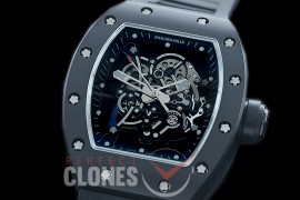 0 0 0 0 RM055-01-134 KVF RM055 Bubba Watson Black Ceramic Limited Edition CER/RU Skeleton M8215 Mod